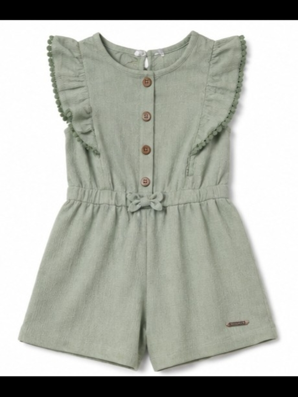Tahari Girls Sage Green Ruffle Romper | Size 6